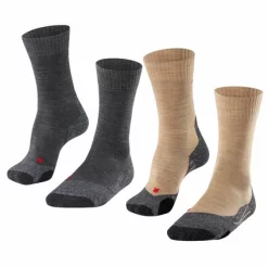 Chaussettes De Randonnée Falke TK2 Bundle Men Grey Brown (Set Van 2)