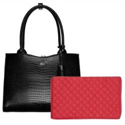 Sac à Main Socha Midi Croco Black 14 Inch -Ceintures Sales SO 076 7