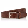 Ceinture Castelijn & Beerens Croco Cognac -Ceintures Sales xl Set 1 heren riem croco cognac 14